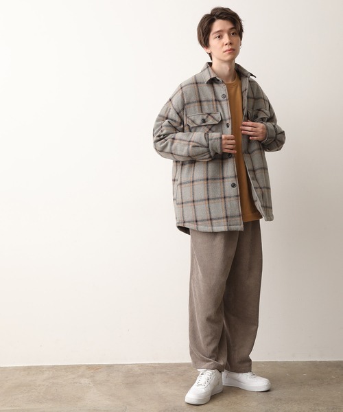 JUNRED(ジュンレッド)の「ウーリーチェックオーバーサイズCPOブルゾン(ブルゾン・メンズ・グレー/ベージュ・M/L)」の9枚目の写真