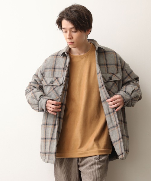 JUNRED(ジュンレッド)の「ウーリーチェックオーバーサイズCPOブルゾン(ブルゾン・メンズ・グレー/ベージュ・M/L)」の6枚目の写真