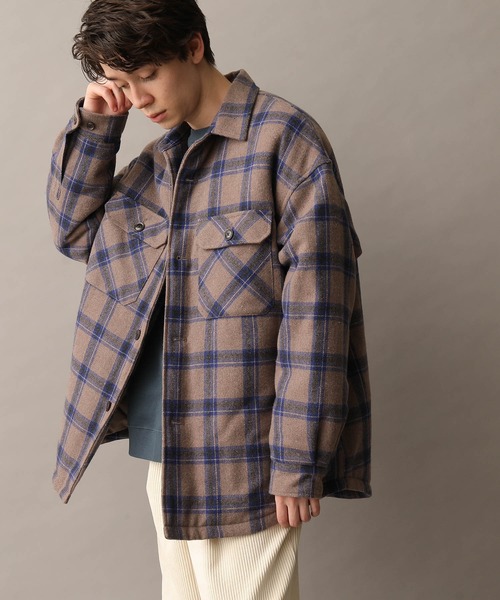 JUNRED(ジュンレッド)の「ウーリーチェックオーバーサイズCPOブルゾン(ブルゾン・メンズ・グレー/ベージュ・M/L)」の3枚目の写真