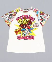 HYSTERIC MINI（ヒステリックミニ）の「DOODLE ポリエステルOポリエステル総柄ラグランTシャツ（Tシャツ/カットソー・キッズ）」