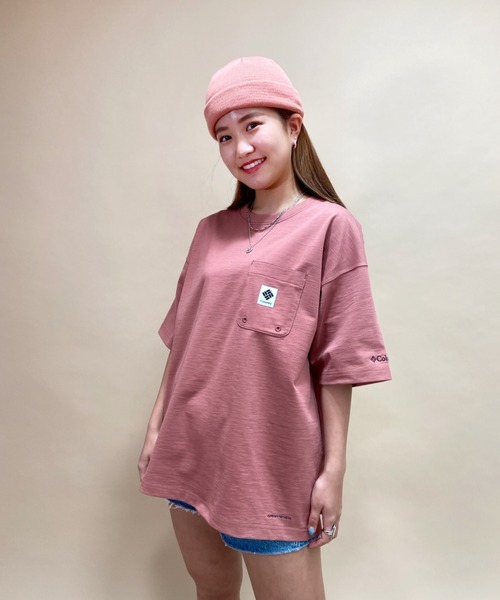 Columbia（コロンビア）の「columbia/コロンビア  ビッグシルエット  バックプリントTシャツ   PM1381（Tシャツ/カットソー・メンズ・ホワイト/ベージュ/ブラック/ピンク/ネイビー・S/L/M/XL）」の9枚目の写真