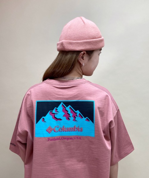 Columbia（コロンビア）の「columbia/コロンビア  ビッグシルエット  バックプリントTシャツ   PM1381（Tシャツ/カットソー・メンズ・ホワイト/ベージュ/ブラック/ピンク/ネイビー・S/L/M/XL）」の10枚目の写真