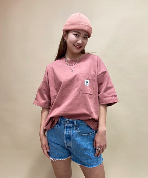 Columbia（コロンビア）の「columbia/コロンビア  ビッグシルエット  バックプリントTシャツ   PM1381（Tシャツ/カットソー・メンズ・ホワイト/ベージュ/ブラック/ピンク/ネイビー・S/L/M/XL）」の12枚目の写真