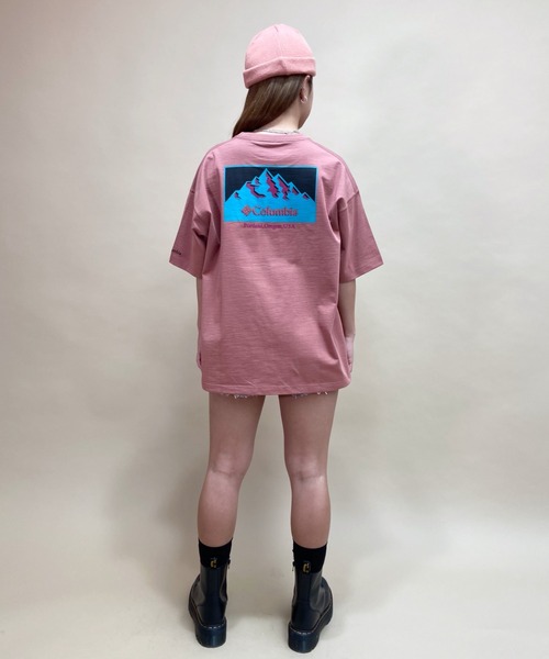 Columbia（コロンビア）の「columbia/コロンビア  ビッグシルエット  バックプリントTシャツ   PM1381（Tシャツ/カットソー・メンズ・ホワイト/ベージュ/ブラック/ピンク/ネイビー・S/L/M/XL）」の14枚目の写真