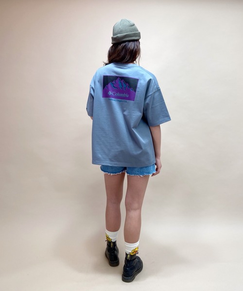 Columbia（コロンビア）の「columbia/コロンビア  ビッグシルエット  バックプリントTシャツ   PM1381（Tシャツ/カットソー・メンズ・ホワイト/ベージュ/ブラック/ピンク/ネイビー・S/L/M/XL）」の8枚目の写真