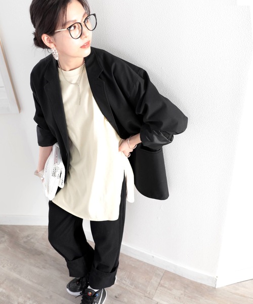 classicalelf(クラシカルエルフ)の「バックプリントで1+ ゆるっとサイドスリット半袖Tシャツ(Tシャツ/カットソー・レディース・ホワイト/ブラック/ベージュ/モカ/ブラウン系その他/グリーン系その他・MEDIUM/X-LARGE)」の18枚目の写真