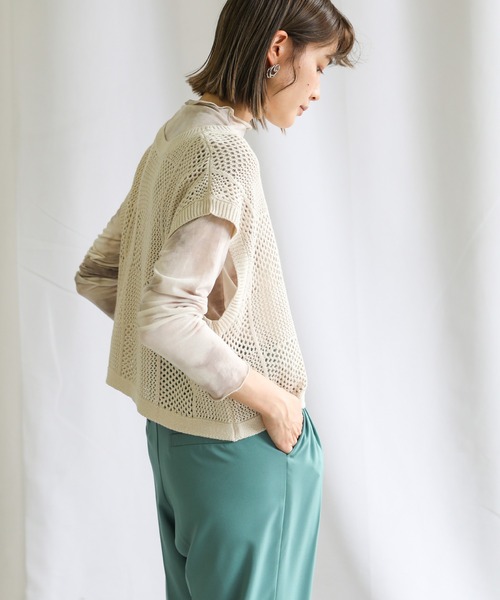 ランダム編みショートニットベスト（ベスト）｜select MOCA（セレクト