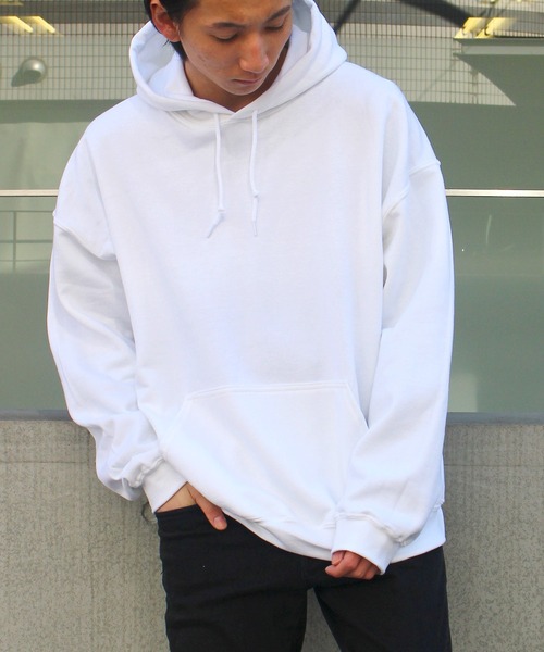 GILDAN（ギルダン）の「【GILDAN】 ギルダン 8.0 oz  ヘビーブレンド プルオーバーフーディー パーカー F1850（パーカー・メンズ・ホワイト/グレー/ブラック/イエロー/オレンジ/サンドベージュ・L/XL/M）」の8枚目の写真