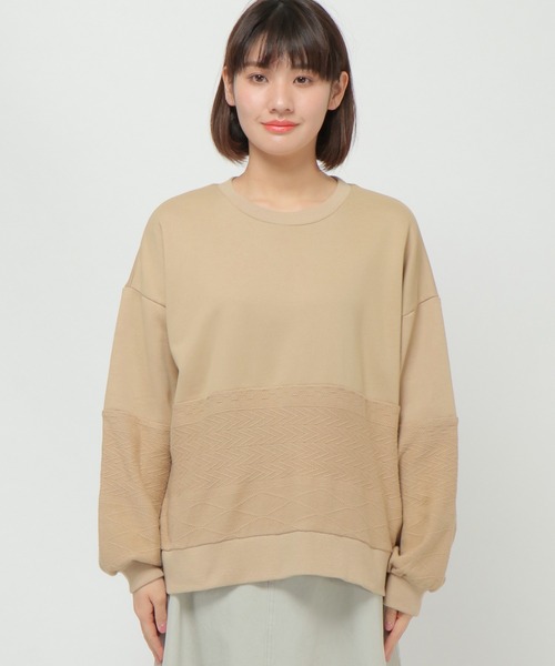 LBC（エルビーシー）の「ケーブル切替えプルオーバー（Tシャツ/カットソー・レディース・ホワイト/ベージュ/ネイビー・M）」の9枚目の写真