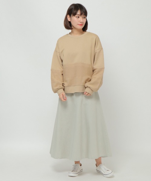LBC（エルビーシー）の「ケーブル切替えプルオーバー（Tシャツ/カットソー・レディース・ホワイト/ベージュ/ネイビー・M）」の15枚目の写真