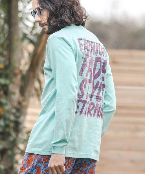 CAMBIO(カンビオ)の「mlt3318-プリントロンT_Fade style(Tシャツ/カットソー・メンズ・エメラルドブルー/アッシュ/ホワイト・L/S/XL/M)」の2枚目の写真