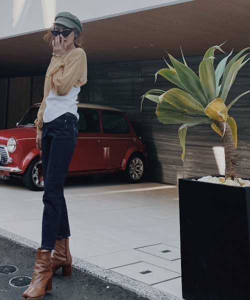 SHEER flow（シアーフロウ）の「【インフルエンサー Yukaiプロデュースアイテム】シアーレイヤードトップス（ニット/セーター・レディース・ベージュ・FREE）」の14枚目の写真