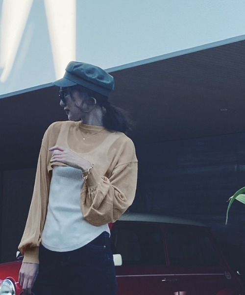 SHEER flow（シアーフロウ）の「【インフルエンサー Yukaiプロデュースアイテム】シアーレイヤードトップス（ニット/セーター・レディース・ベージュ・FREE）」の10枚目の写真