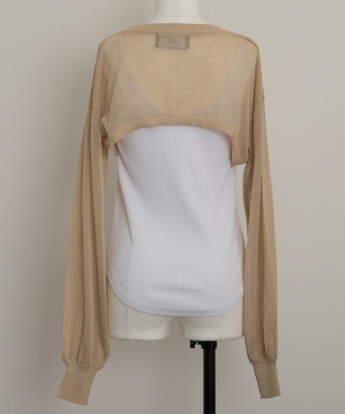 SHEER flow（シアーフロウ）の「【インフルエンサー Yukaiプロデュースアイテム】シアーレイヤードトップス（ニット/セーター・レディース・ベージュ・FREE）」の13枚目の写真