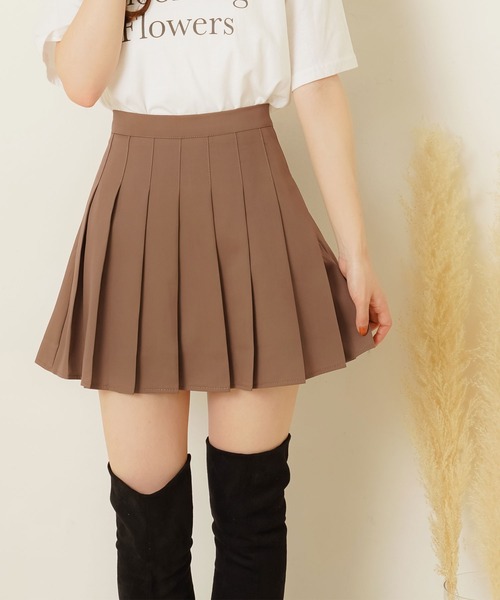 Newlyme（ニューリーミー）の「プリーツミニスカパン（スカート・レディース・ブラック/ピンク/ベージュ/ブルー/モカ/スモークピンク・SMALL/MEDIUM/LARGE/X-LARGE/XX-LARGE）」の3枚目の写真