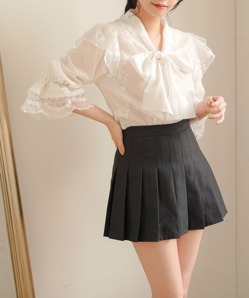 Newlyme（ニューリーミー）の「プリーツミニスカパン（スカート・レディース・ブラック/ピンク/ベージュ/ブルー/モカ/スモークピンク・SMALL/MEDIUM/LARGE/X-LARGE/XX-LARGE）」の21枚目の写真