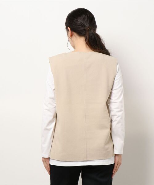 Te chichi（テチチ）の「カットベスト×Tシャツセット（Tシャツ/カットソー・レディース・ベージュ/ネイビー/オフホワイト・ﾌﾘ-）」の6枚目の写真