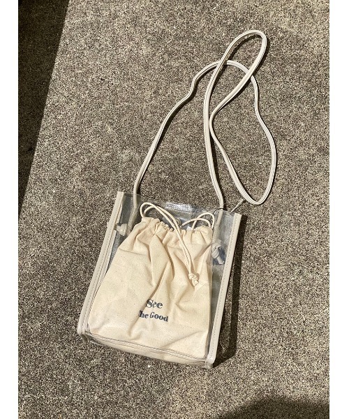 one way（ワンウェイ）の「【oneway】クリア巾着付きミニバッグ（ショルダーバッグ・レディース・ゴールド/ライトグレー/ブラック・FREE）」の13枚目の写真