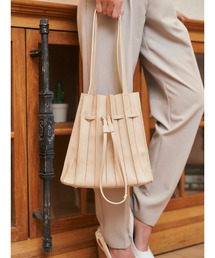 フェイクレザープリーツバッグ