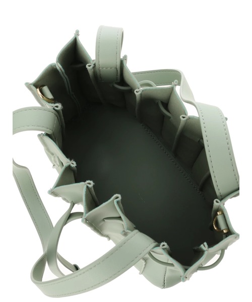 DURAS（デュラス）の「フェイクレザープリーツバッグ（ショルダーバッグ・レディース・ブラック/アイボリー/モスグリーン・FREE）」の11枚目の写真