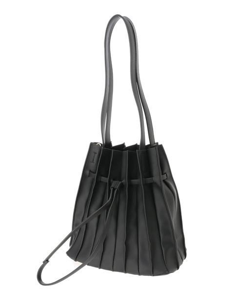 DURAS（デュラス）の「フェイクレザープリーツバッグ（ショルダーバッグ・レディース・ブラック/アイボリー/モスグリーン・FREE）」の15枚目の写真