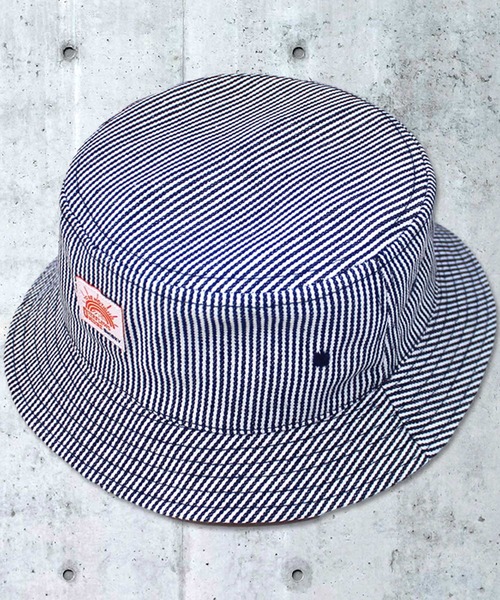 THE CASUAL(カジュアル)の「ワッペンバケットハット キッズ(ハット・キッズ・インディゴブルー/ブラウン/ブラック/ネイビー/カーキ/ベージュ/ストライプ/モカ・56cm/54cm/52cm)」の8枚目の写真
