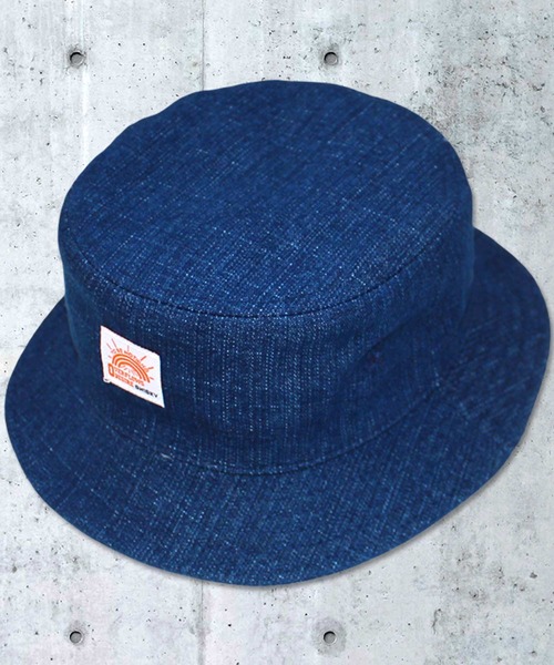 THE CASUAL(カジュアル)の「ワッペンバケットハット キッズ(ハット・キッズ・インディゴブルー/ブラウン/ブラック/ネイビー/カーキ/ベージュ/ストライプ/モカ・56cm/54cm/52cm)」の7枚目の写真