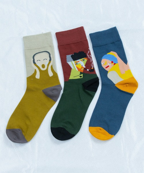 絵絵絵（エエエ）の「レディース 名画イラスト クルーソックス靴下（ソックス/靴下・レディース・A/B/C・FREE）」の9枚目の写真