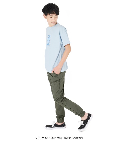 GLAZOS（グラソス）の「[テーパード]タイプライターストレッチ・サイドラインジョガーアンクルパンツ（その他パンツ・キッズ・ネイビー/カーキ/ベージュ・140cm/150cm/160cm/170cm/130cm）」の6枚目の写真