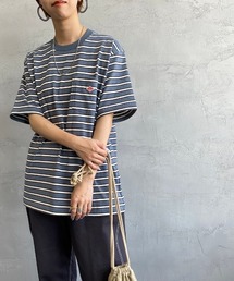 [DANTON/ダントン] クルーネック ボーダーポケットＴシャツ
