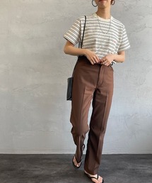 [DANTON/ダントン] クルーネック ボーダーポケットＴシャツ