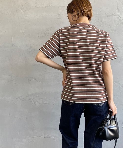 ダントン ] DANTON ロゴ ポケット Tシャツ ボーダー柄 （Tシャツ