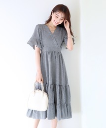 BLUEEAST | ギンガムチェックカシュクールワンピース(ワンピース)