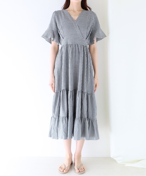 BLUEEAST（ブルーイースト）の「ギンガムチェックカシュクールワンピース（ワンピース・レディース・ブルー/ブラック/ネイビー・MEDIUM）」の19枚目の写真