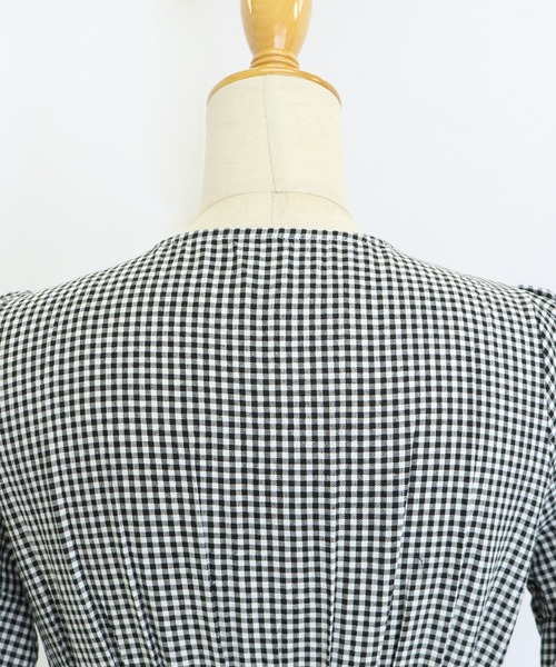 BLUEEAST（ブルーイースト）の「ギンガムチェックカシュクールワンピース（ワンピース・レディース・ブルー/ブラック/ネイビー・MEDIUM）」の14枚目の写真