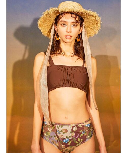 MURUA（ムルーア）の「フリンジラフィアハット（ハット・レディース・ベージュ/ブラウン・FREE）」の4枚目の写真