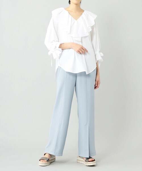 GRACE CLASS（グレースクラス）の「セミワイドイージーパンツ（その他パンツ・レディース・ホワイト/ブラック/サックスブルー・38/36）」の18枚目の写真