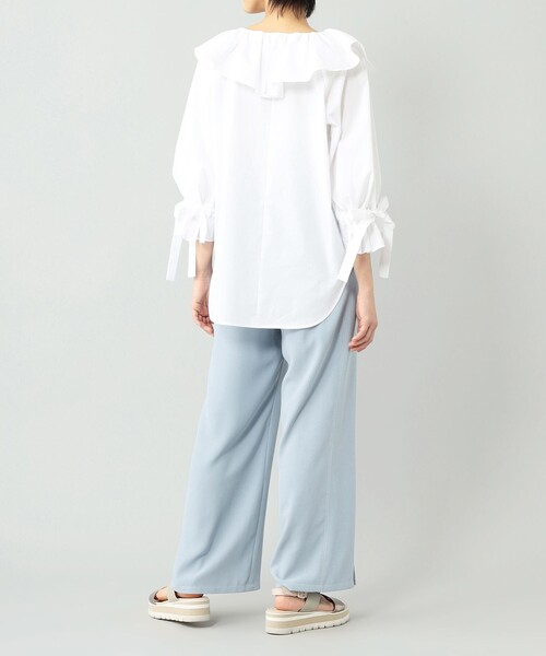 GRACE CLASS（グレースクラス）の「セミワイドイージーパンツ（その他パンツ・レディース・ホワイト/ブラック/サックスブルー・38/36）」の10枚目の写真