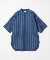 TOMORROWLAND  | コットン バンドカラーストライプ半袖シャツ ARCHIVE FIT(シャツ/ブラウス)
