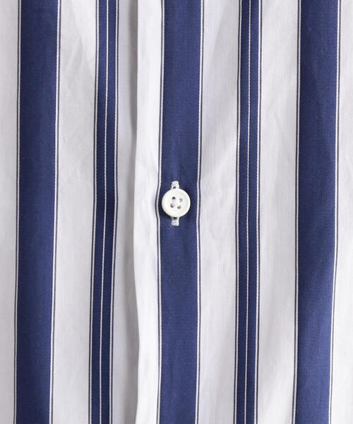 TOMORROWLAND （トゥモローランド）の「コットン バンドカラーストライプ半袖シャツ ARCHIVE FIT（シャツ/ブラウス・メンズ・ホワイト系その他/ブラウン系その他2/ブルー系その他4・S/M/XS）」の9枚目の写真