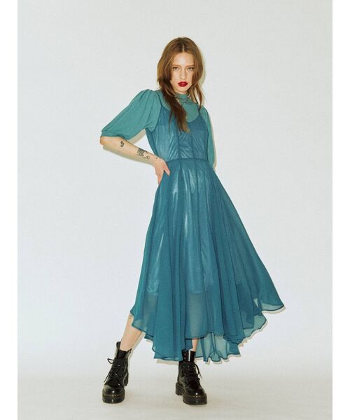 jouetie（ジュエティ）の「クロスレイヤードワンピース（ワンピース・レディース・ブラック/ブルー/グリーン・MEDIUM）」の5枚目の写真