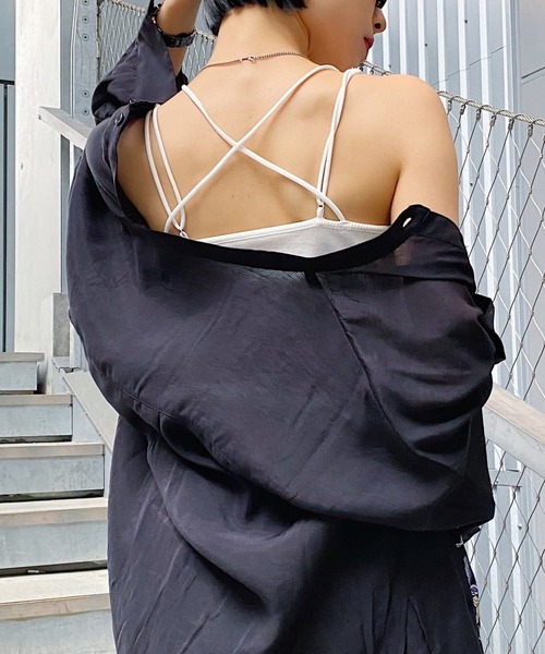 PAGEBOY（ページボーイ）の「カップツキバッククロスキャミ（キャミソール・レディース・ブラック/パープル/オフホワイト/ブラウン系その他・FREE）」の6枚目の写真