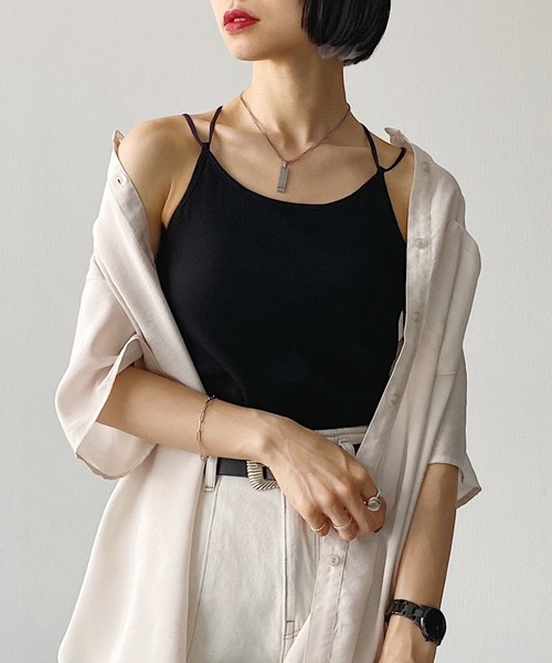 PAGEBOY（ページボーイ）の「カップツキバッククロスキャミ（キャミソール・レディース・ブラック/パープル/オフホワイト/ブラウン系その他・FREE）」の10枚目の写真