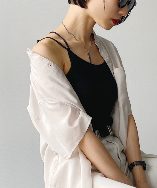 PAGEBOY（ページボーイ）の「カップツキバッククロスキャミ（キャミソール・レディース・ブラック/パープル/オフホワイト/ブラウン系その他・FREE）」の11枚目の写真