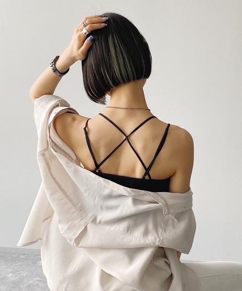 PAGEBOY（ページボーイ）の「カップツキバッククロスキャミ（キャミソール・レディース・ブラック/パープル/オフホワイト/ブラウン系その他・FREE）」の12枚目の写真