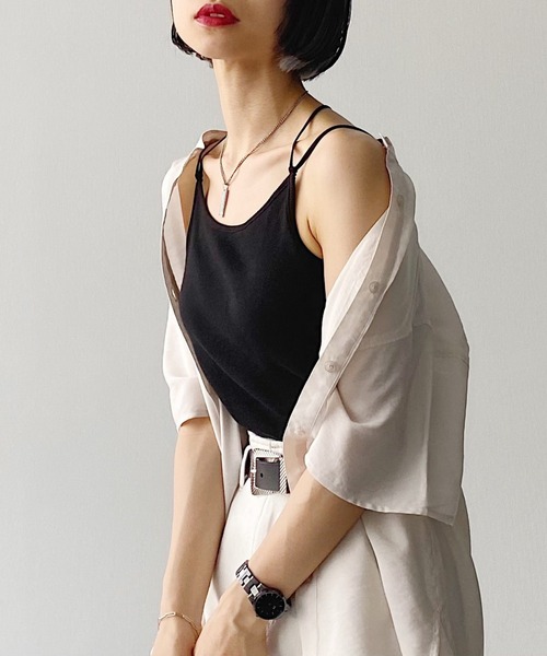 PAGEBOY（ページボーイ）の「カップツキバッククロスキャミ（キャミソール・レディース・ブラック/パープル/オフホワイト/ブラウン系その他・FREE）」の13枚目の写真