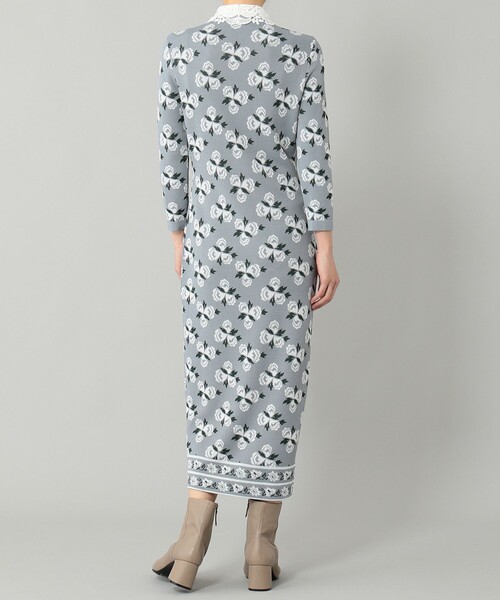 Grace ワンピースフラワータイトニットワンピース ワンピース Grace Continental グレースコンチネンタル のファッション