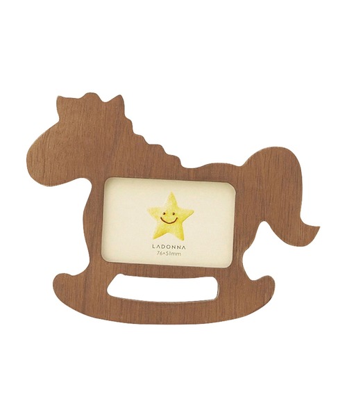 LADONNA（ラドンナ）の「木馬型ベビーフォトフレーム ＬＢ２１－Ｓ２（フォトフレーム・キッズ・ブラウン/ナチュラル・FREE）」の2枚目の写真
