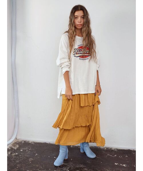 Ungrid(アングリッド)の「ロゴロングスリーブTee(Tシャツ/カットソー・レディース・オフホワイト/グレー/チャコールグレー・FREE)」の4枚目の写真