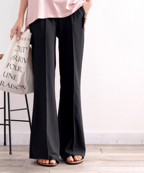 セール】“なんか素敵”余裕を感じる大人の脚長フレア。センタープレス